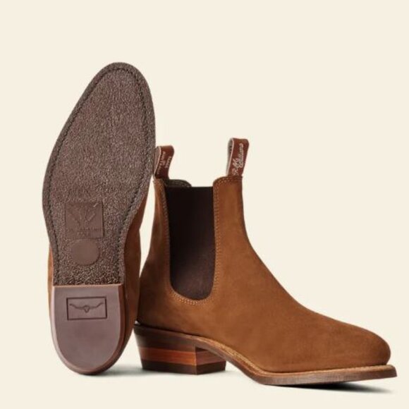 R.M. Williams Women's Lady Yearling Chestnut Brown Suede Leather Boots Size 10D - Picture 3 of 15